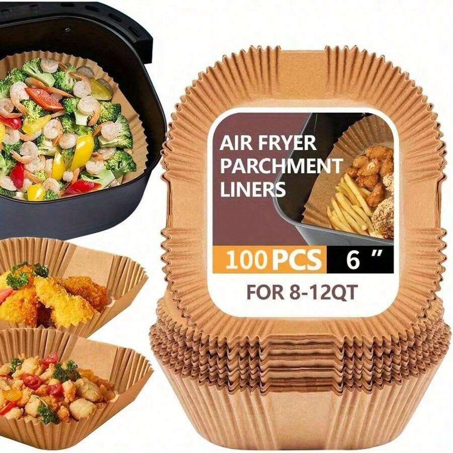 Kitchen Baking Gift Basket - Square Disposable Air Fryer Liners 6.3in