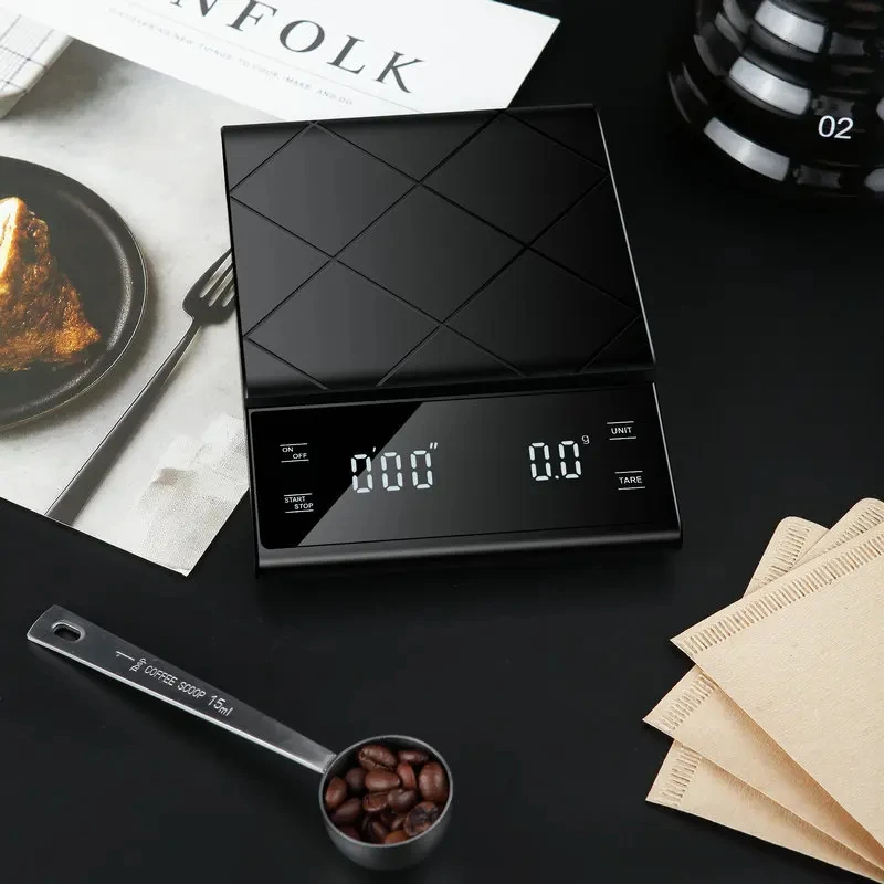 Kitchen Baking Timer - 3kg/0.1g Coffee Scale With Timer High