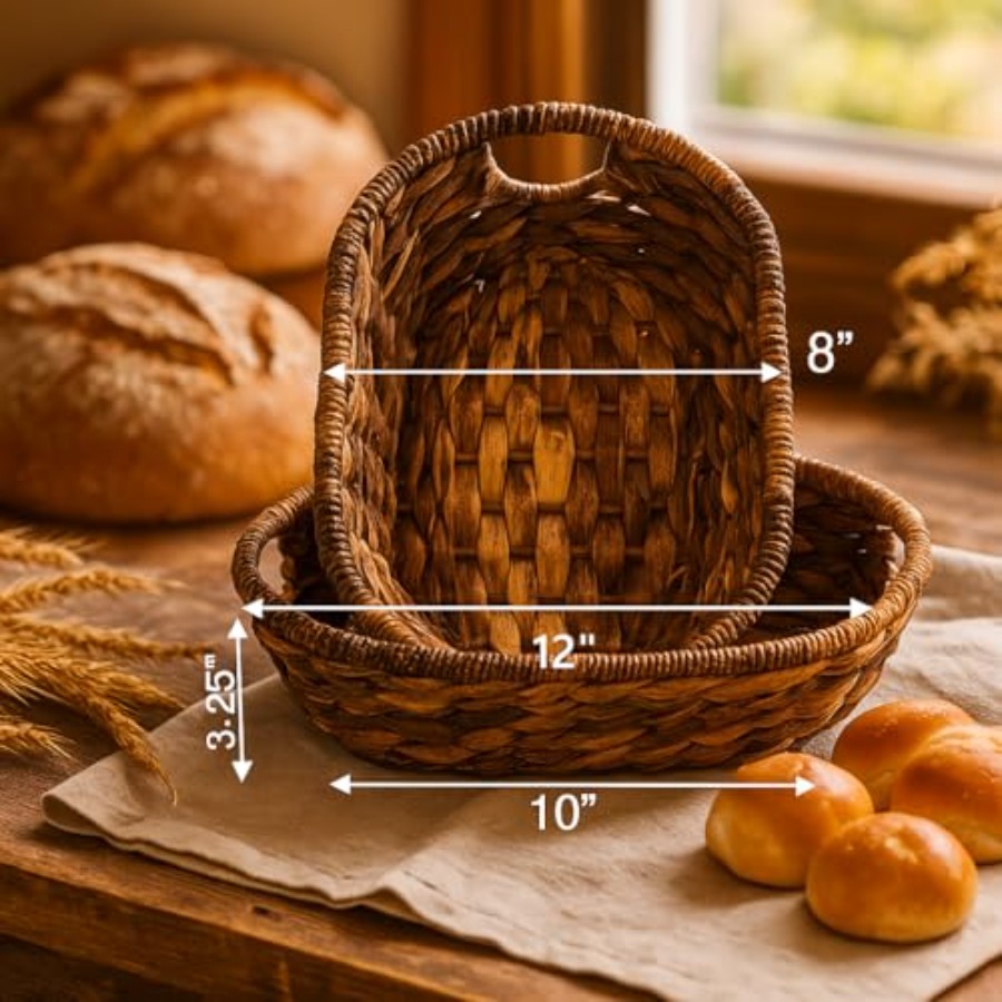 Handwoven Oval Wicker Baskets  – Kitchen Baking Mat recenzja i cena