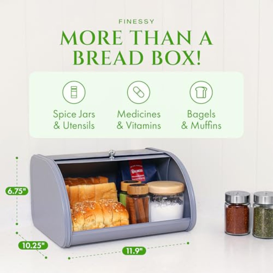 Modern Metal Bread Box for Kit – Kitchen Baking Mat recenzja i cena