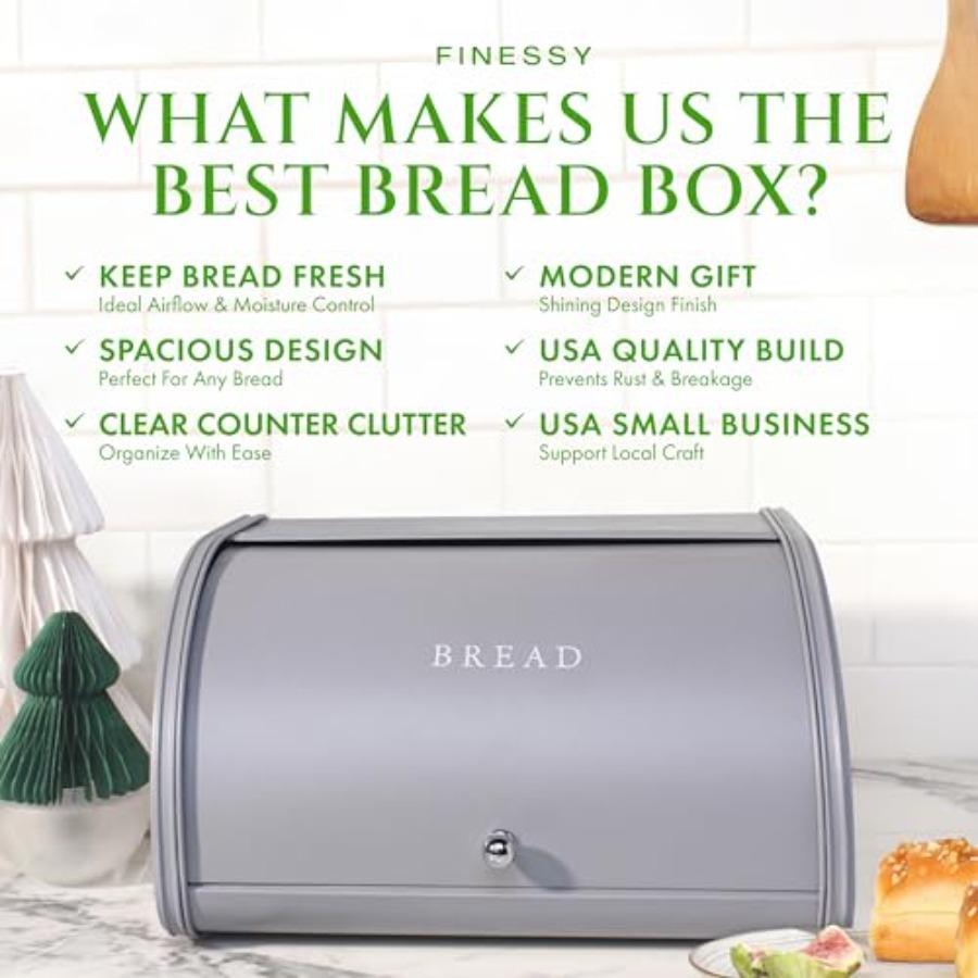 Modern Metal Bread Box for Kit – Kitchen Baking Mat recenzja i cena
