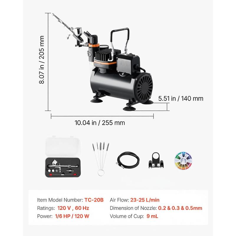 Airbrush Kit, 1/6 HP, Air Brus – Decorating Tip Set recenzja i cena