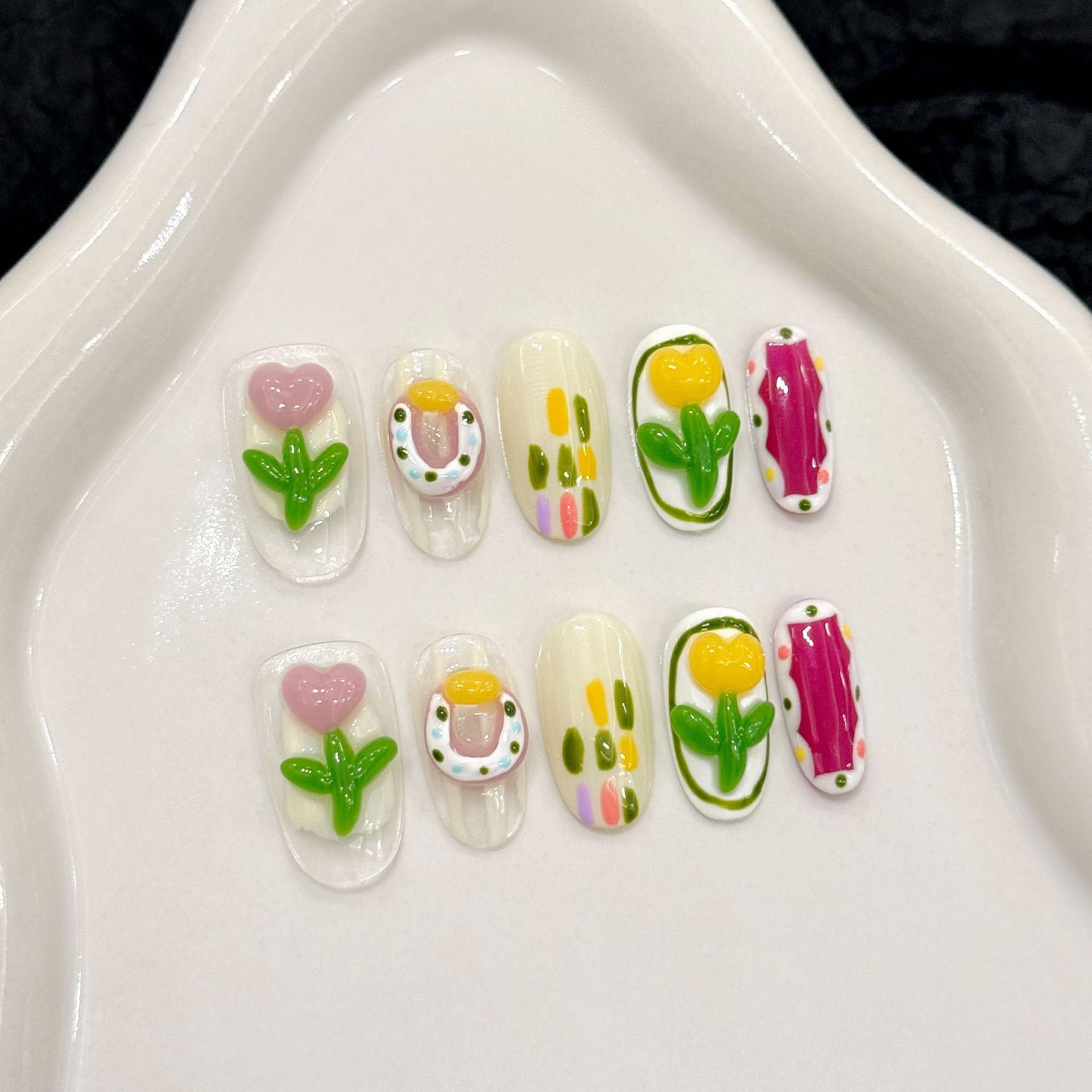 10pcs Handmade Press on Nails  – Decorating Tip Set recenzja i cena